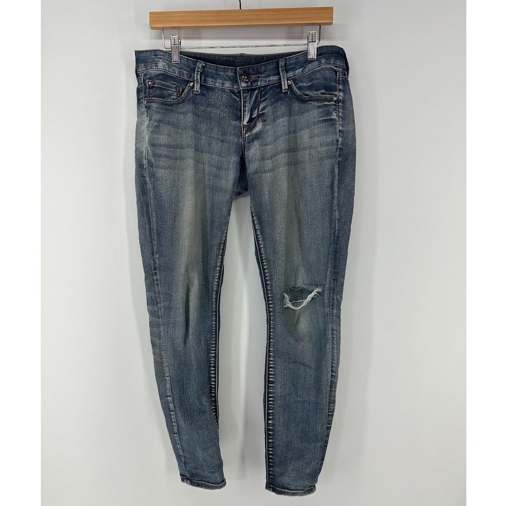 Zelda Slim Fit Jeans Womens 6S Blue Distressed Ripped Knee Low Rise‎ Denim Pants